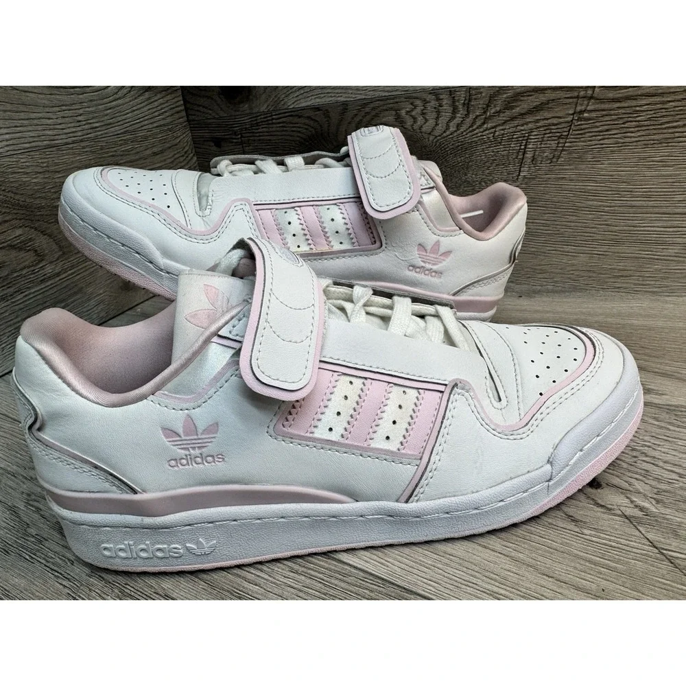 Adidas Forum Plus  Low White  Pink Womens Sz 9 GX5073 Sneakers Shoes
